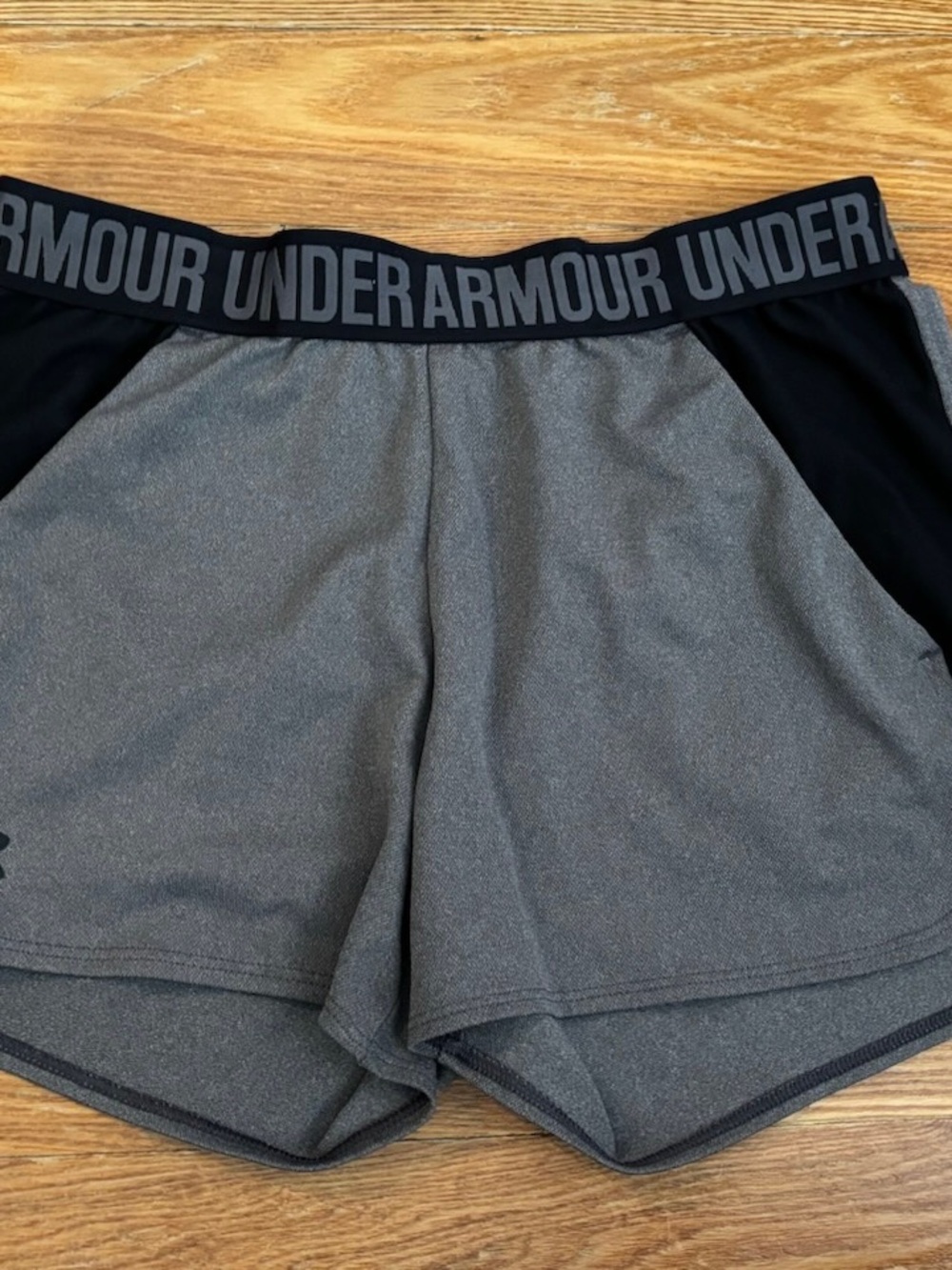 Under Armour Gray and Black Women's Play Up shorts